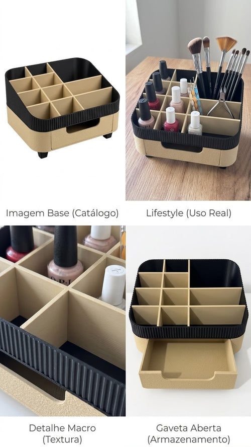 Organizador de Secretária e Maquilhagem Minimalista em Impressão 3D (Eco-Friendly)