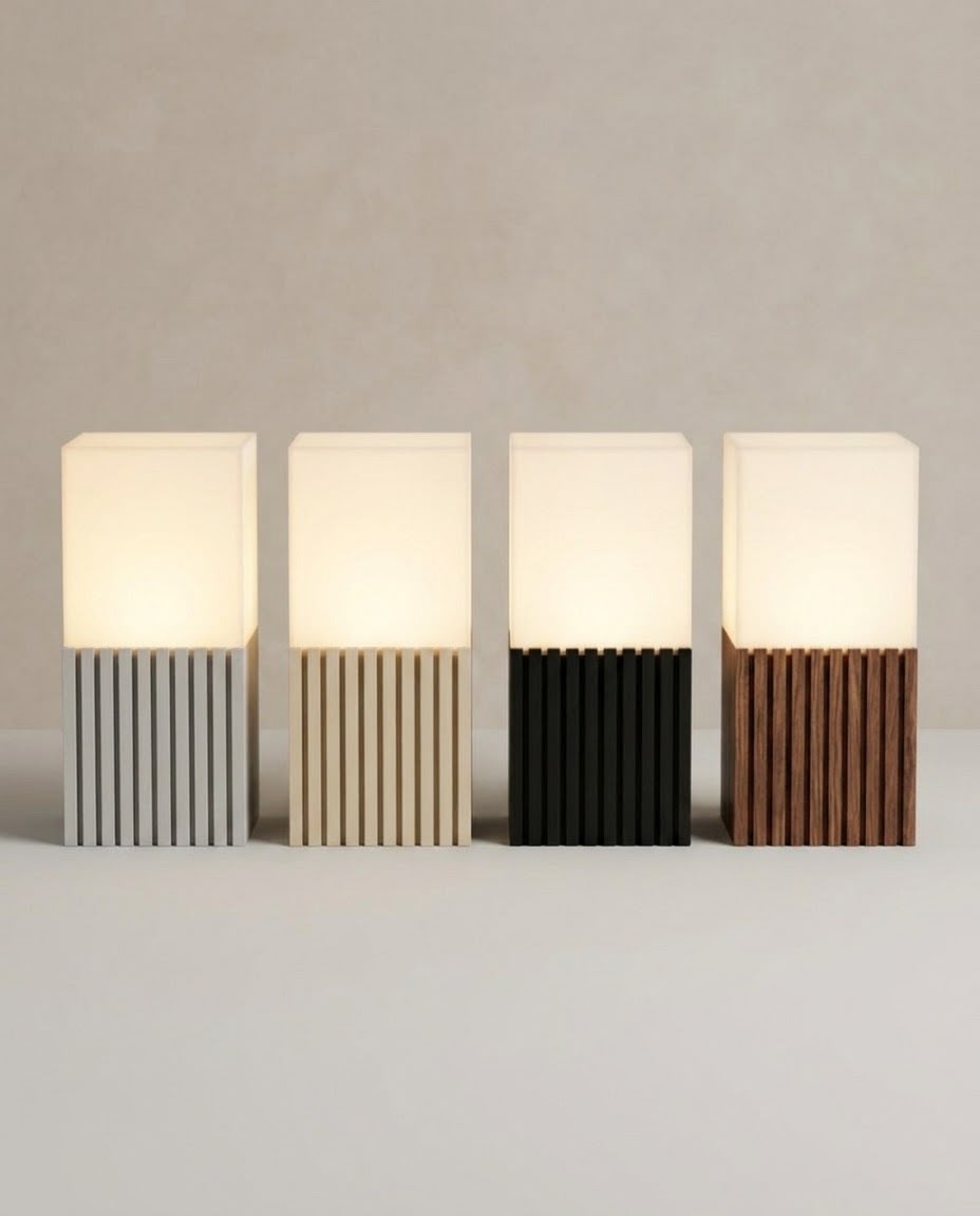 Candeeiro de Mesa Minimalista Japandi em Impressão 3D (Eco-Friendly)