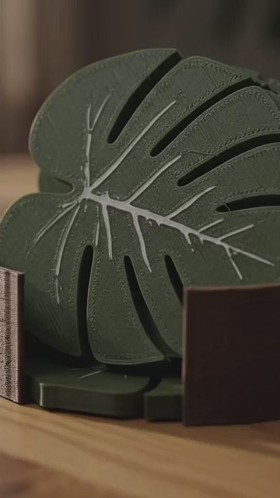 Conjunto Porta-Copos Costela-de-Adão em Impressão 3D (Eco-Friendly)